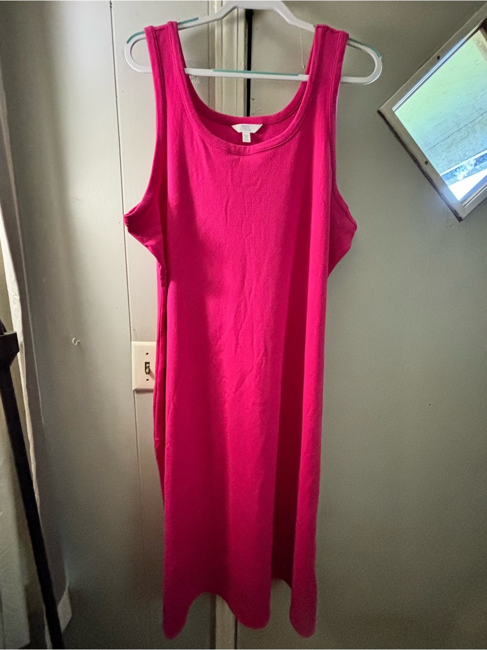 NWOT Time and Tru Hot Pink Sleeveless Midi Tank Dress